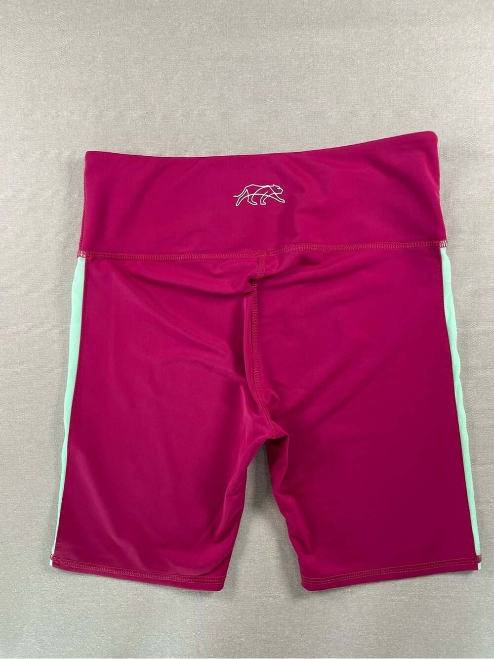 Tiger Friday Magenta High-Waist Bike Shorts with Mint Side Panels Adult L